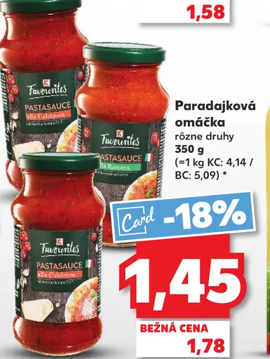 Favourites Paradajková omáčka