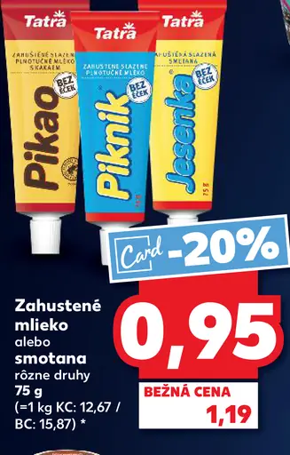 Tatramatica Zahustené mlieko alebo smotana