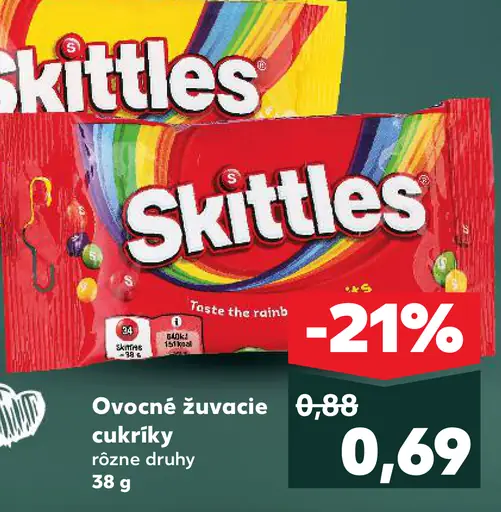 Skittles ovocné žuvacie cukríky