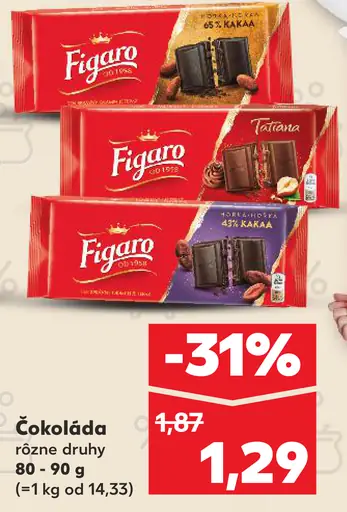 Figaro Mliečna čokoláda s náplňou