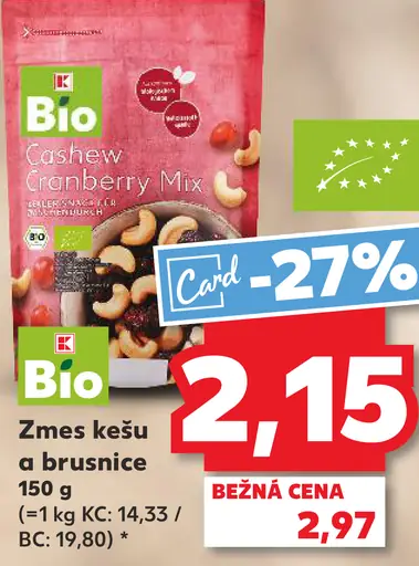 K-Bio Zmes kešu a brusnice