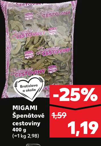Migami Špenátové cestoviny