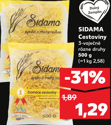 Sidama Cestoviny 3-vaječné