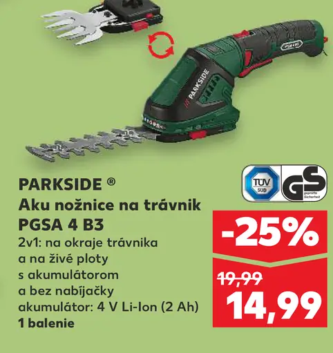 PARKSIDE Aku nožnice na trávnik PGSA 4 B3