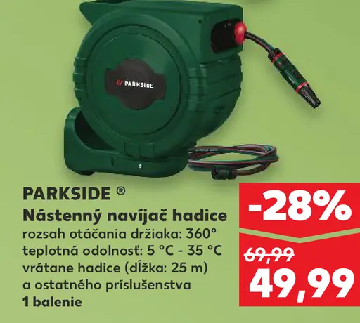 PARKSIDE Nástenný navijak hadice
