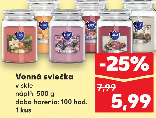Vonná sviečka sklo