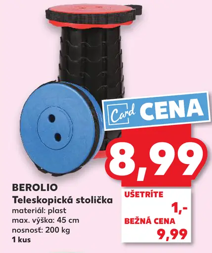 BEROLIO Teleskopická stolička