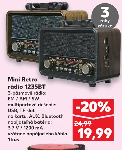 Mini Retro rádio 1235BT