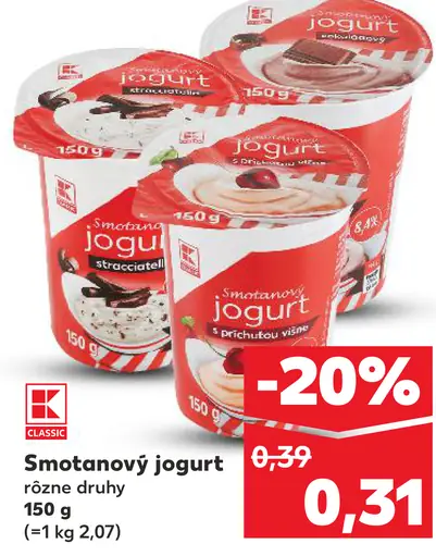 K-Classic Smotanový jogurt rôzne druhy