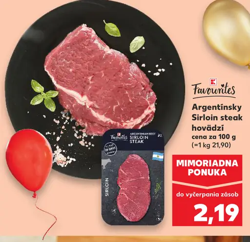 Favourites Argentínsky Sirloin steak hovädzí