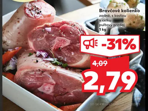 Bravčové kolienko zadné, s kosťou