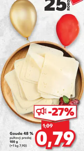 Gouda 48 % pultový predaj
