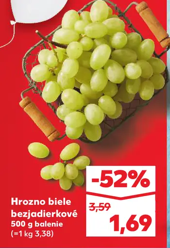 Hrozno biele bezjadierkové