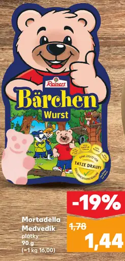Reinert Mortadella Medvedík plátky