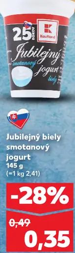 Jubilejný biely smotanový jogurt