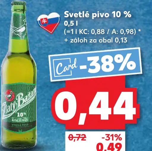 Zlatý Bažant '73 pivo svetlý ležiak plechovka
