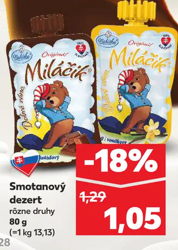 Mliečny dezert Miláčik