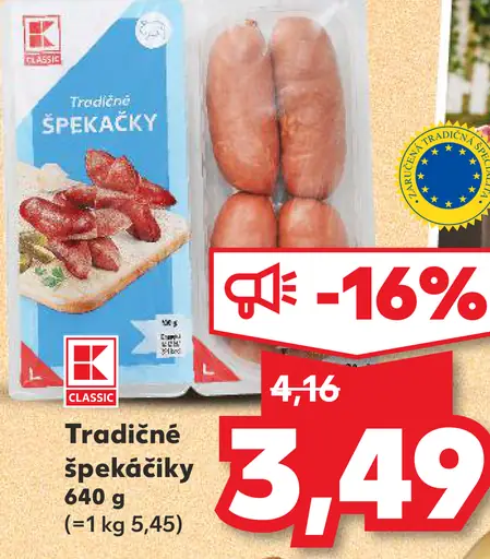 K-Classic Tradičné špekáčky