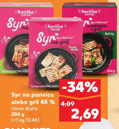 Karicka Syr na panvicu alebo grill 45 %