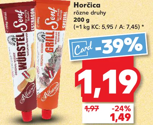 Horčica rôzne druhy