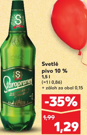 Staropramen Nealko pivo nealkoholické svetlé plechovka