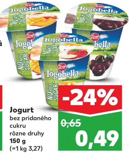 Jogobella jogurt bez pridaného cukru