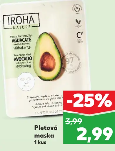 Iroha Nature Pleťová maska Avocado