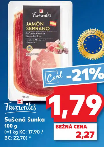 K-Favourites Sušená údená šunka