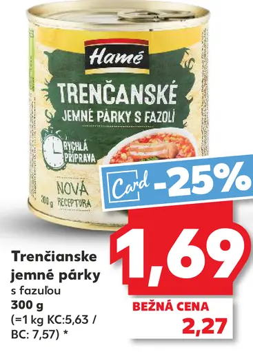Hamé Trenčianske jemné párky s fazuľou
