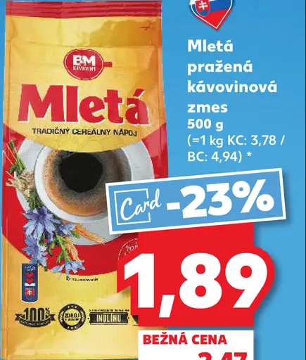 BM Mletá pražená kávovinová zmes