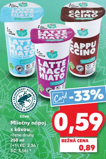 K-to go Mliečny nápoj s kávou