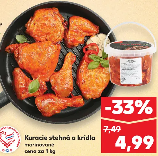 Kuracie stehná a krídla marinované
