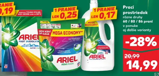 Ariel prací prostriedok