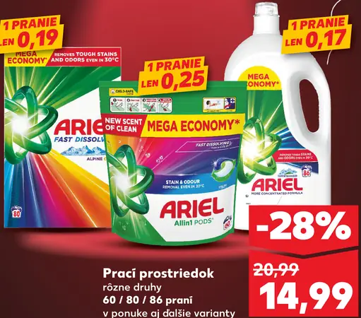 Ariel prací prostriedok