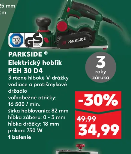 Parkside Elektrický hoblík PEH 30 D4