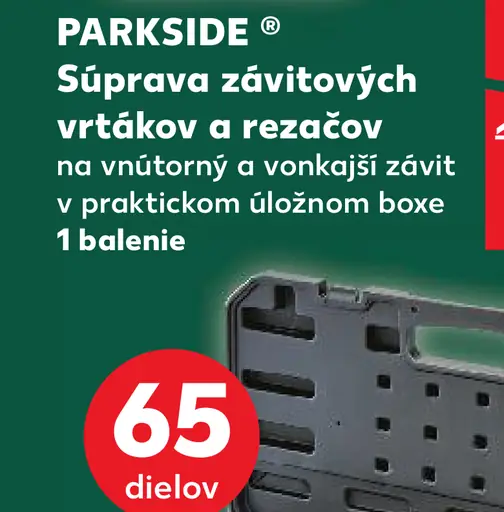 Parkside Súprava závitových vrtákov a rezacov