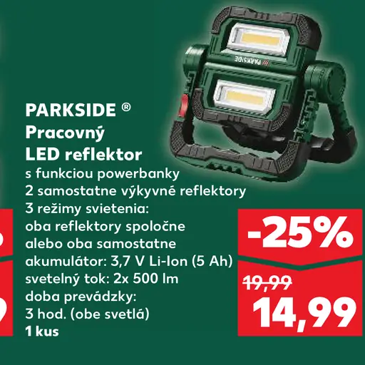 Parkside LED stavebný reflektor