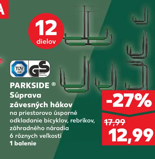 Parkside Sada závesných hákov
