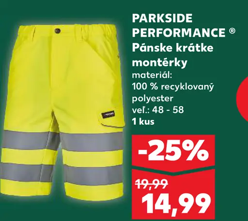 Parkside Performance Pánske krátke montérky