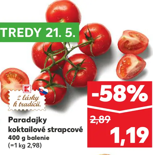 Paradajky koktailové strapcové