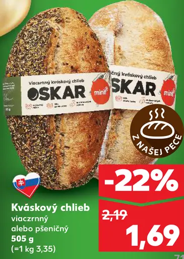 Oskar Kváskový chlieb viaczrnný alebo pšeničný