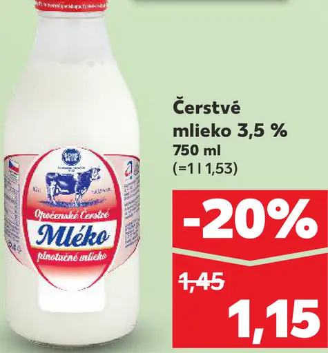 Čerstvé mlieko 3,5 %
