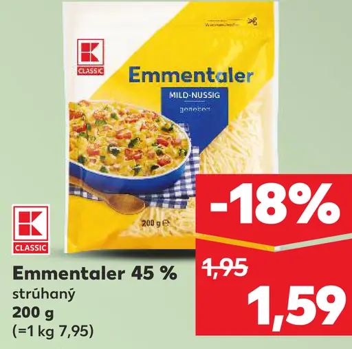 Emmentaler strúhaný