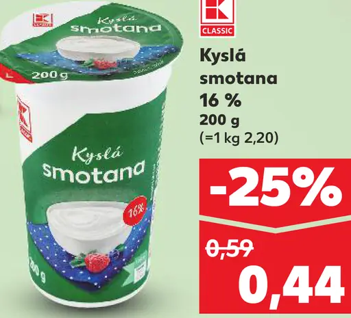 Kyslá smotana 16 %