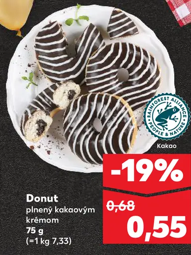 Donut plnený kakaovým krémom