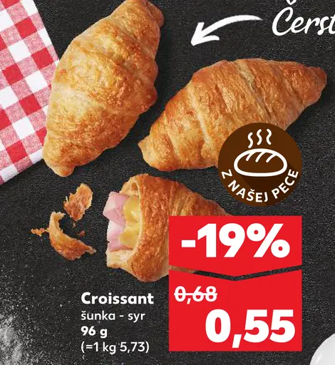 Croissant šunka - syr