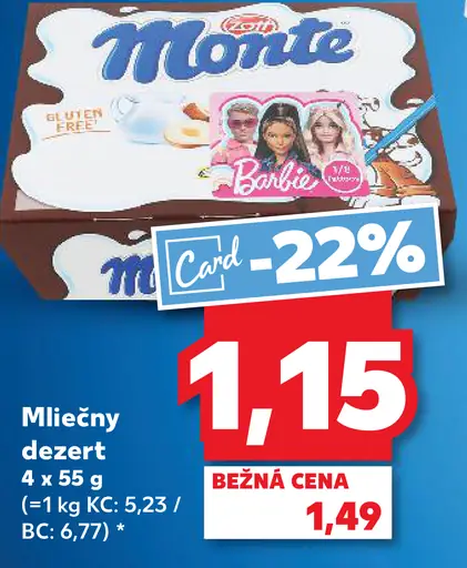 Zott Monte mliečny dezert 4x55 g