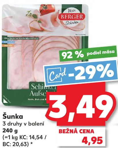 Šunka 3 druhy v balení