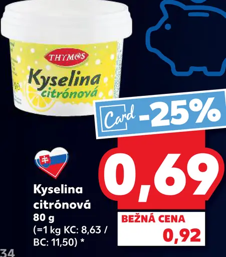 Thymos Kyselina citrónová