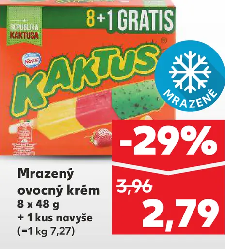 Mrazený ovocný krém Kaktus